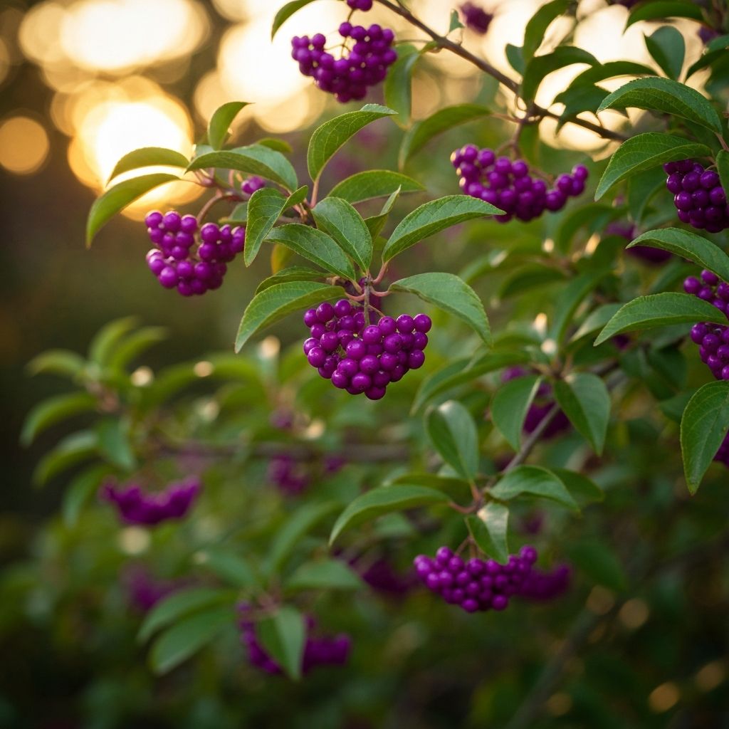 American Beautyberry with clusters of bright purple berries