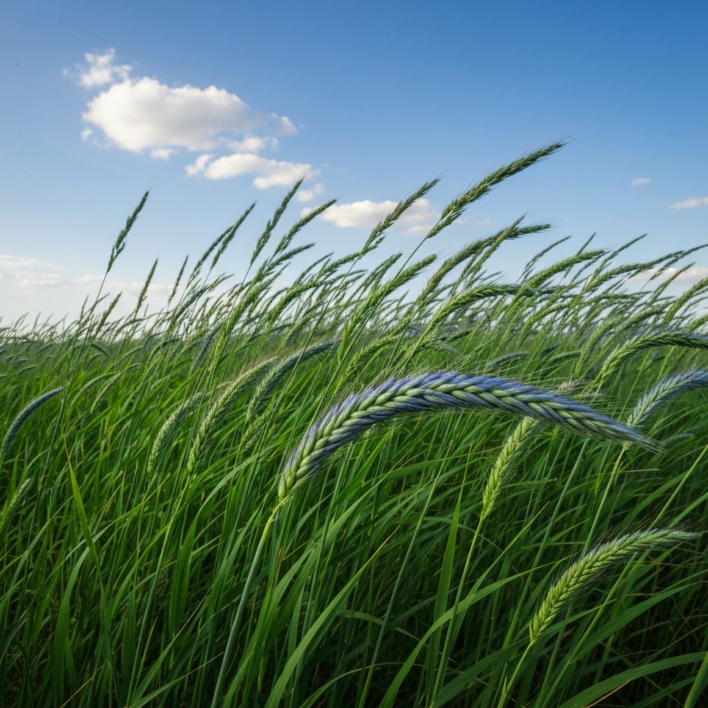 Big Bluestem tall prairie grass with reddish fall color