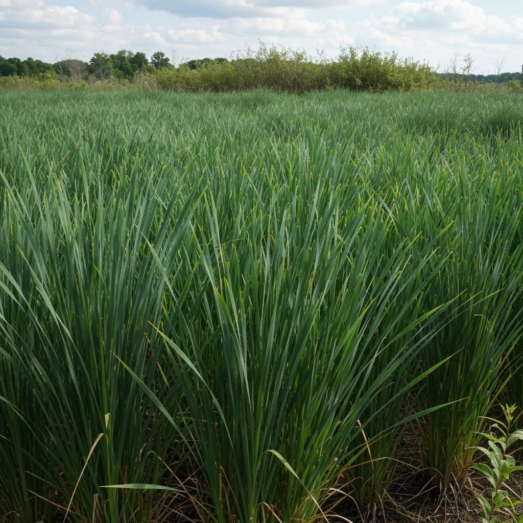 Bushy Bluestem grass in wetland setting