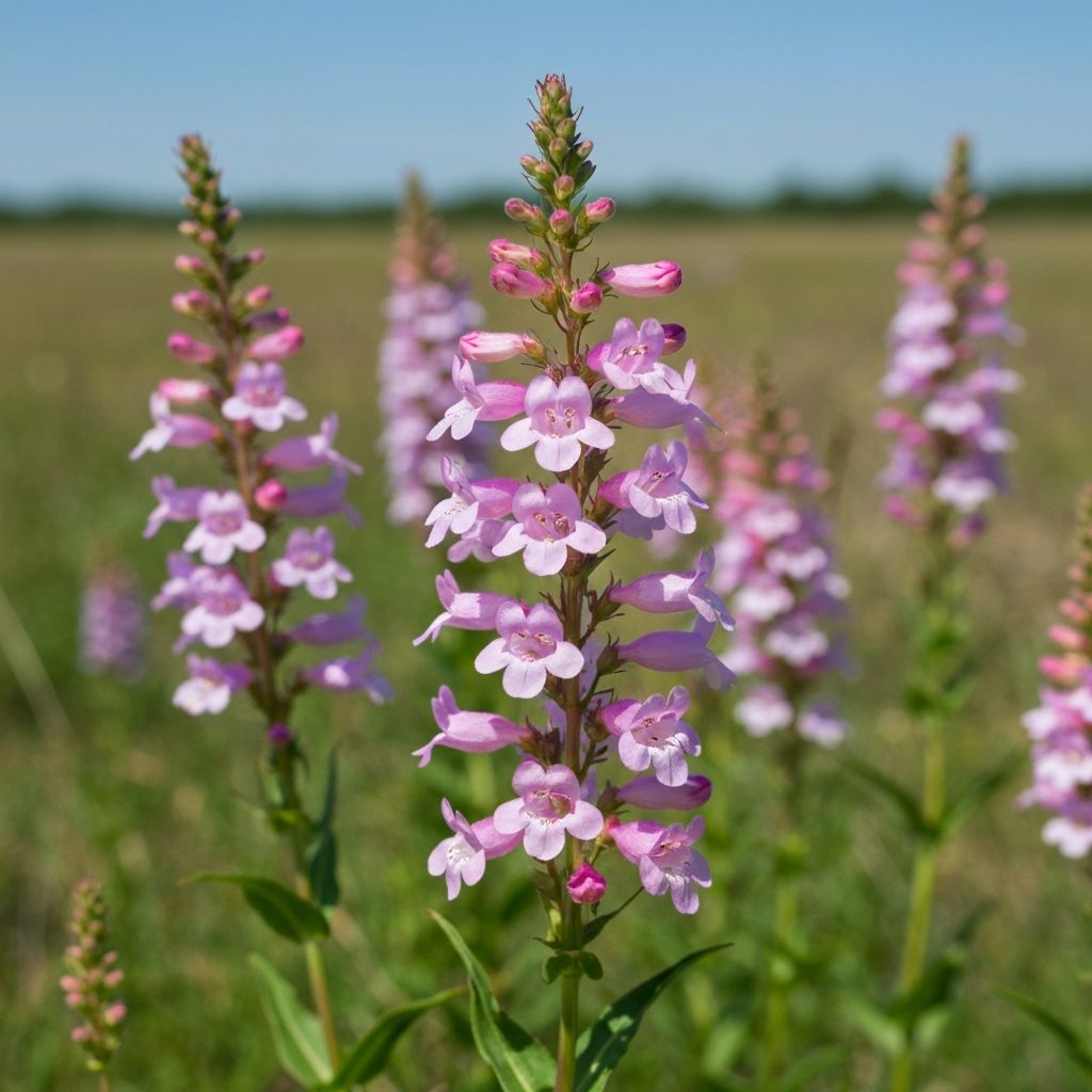 Gulf Coast Penstemon with pink tubular flowers