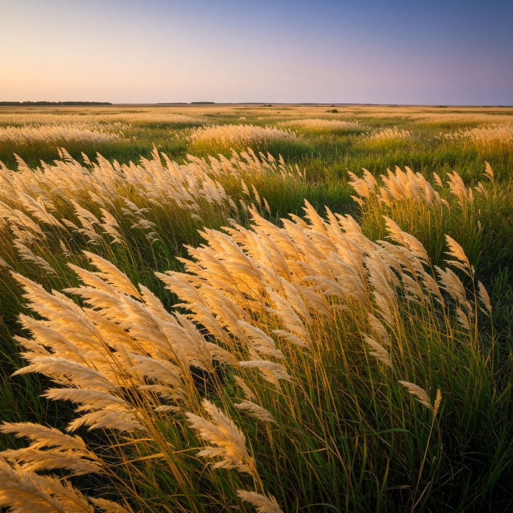 Indian Grass with golden feathery plumes