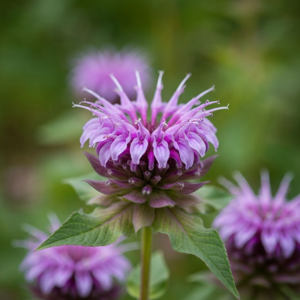 Lemon Beebalm with tiered purple flower whorls