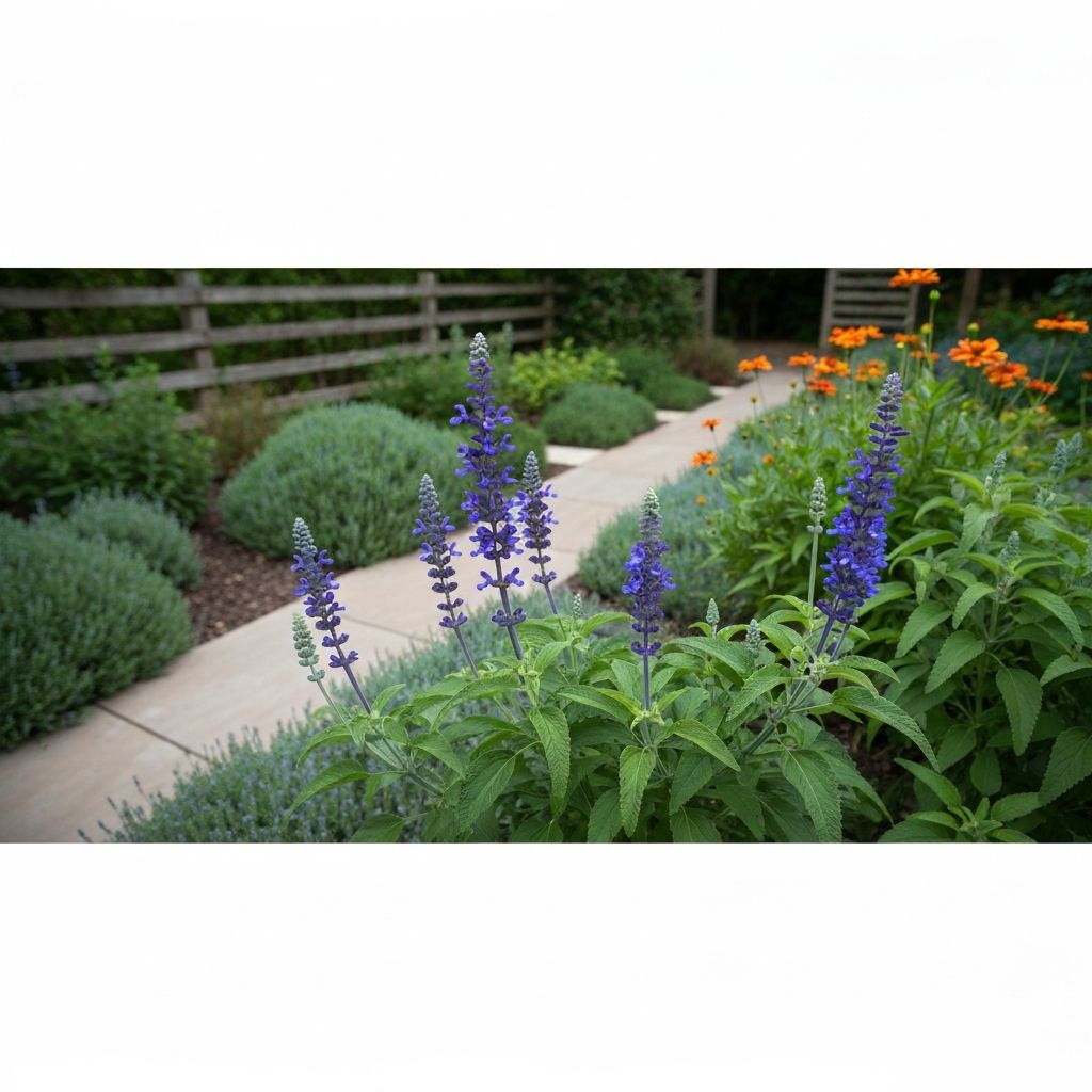 Mealy Blue Sage with blue flower spikes