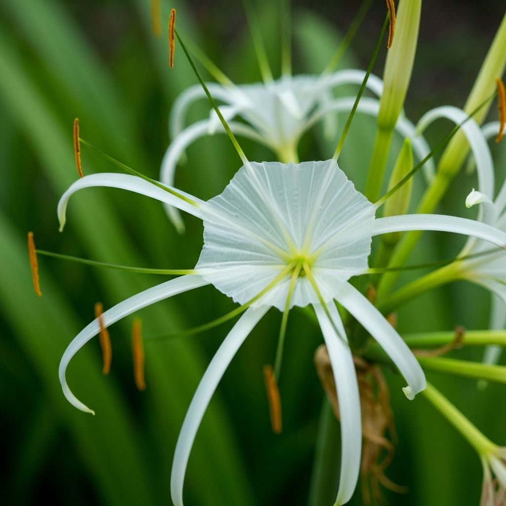 Spider Lily with dramatic white fragrant flowers
