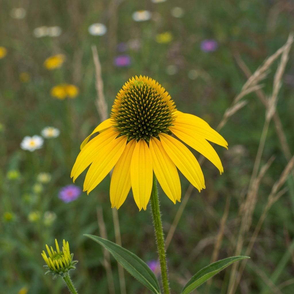 Texas Coneflower with tall yellow flower spikes