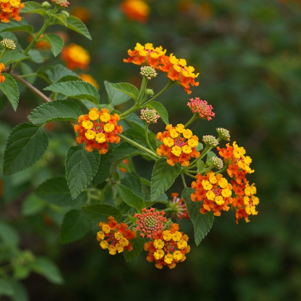 Texas Lantana with colorful flower clusters